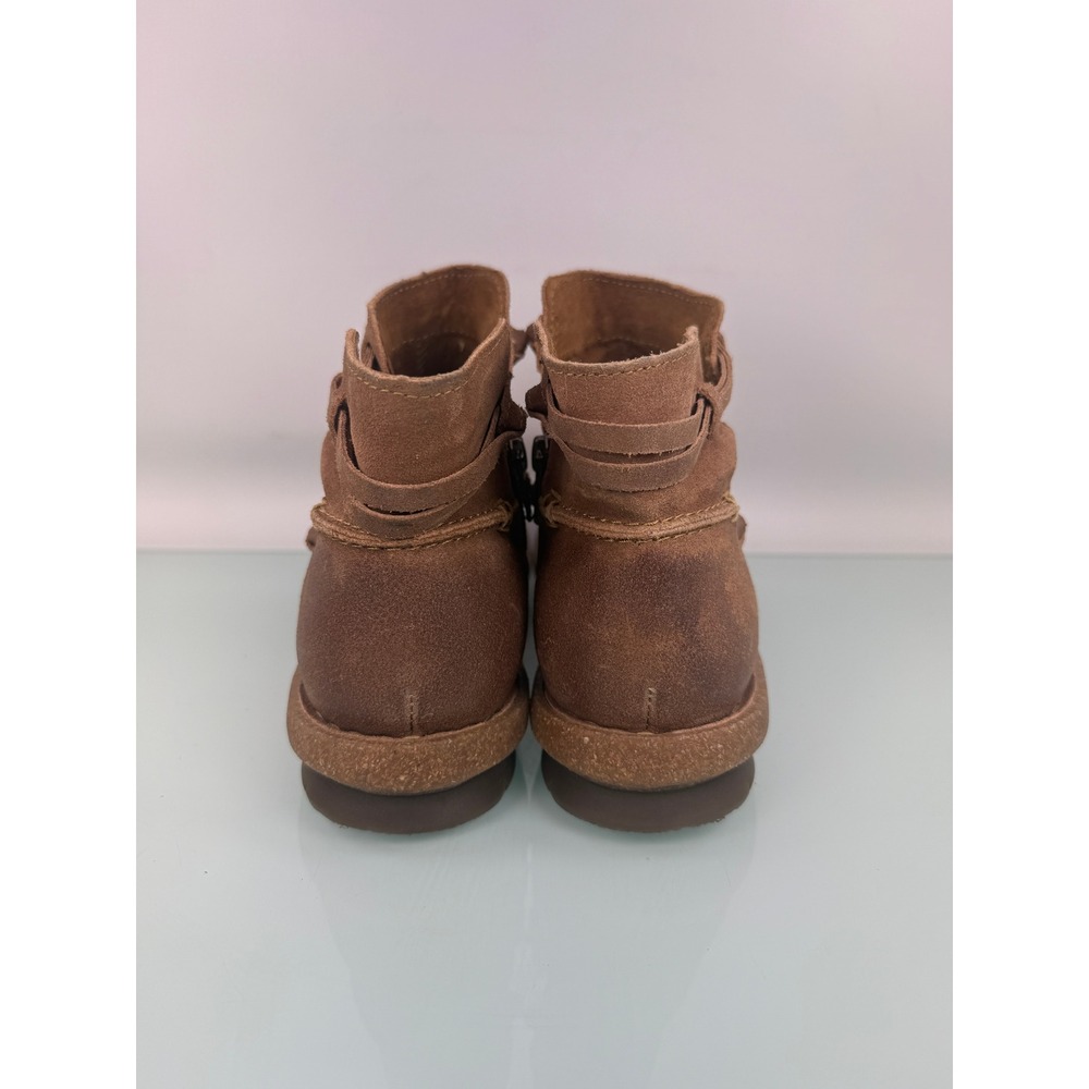 Born Tarkiln Brown Distressed Leather Ankle Booties Women9 Wrap Tie Boho Artisan - Picture 4 of 10